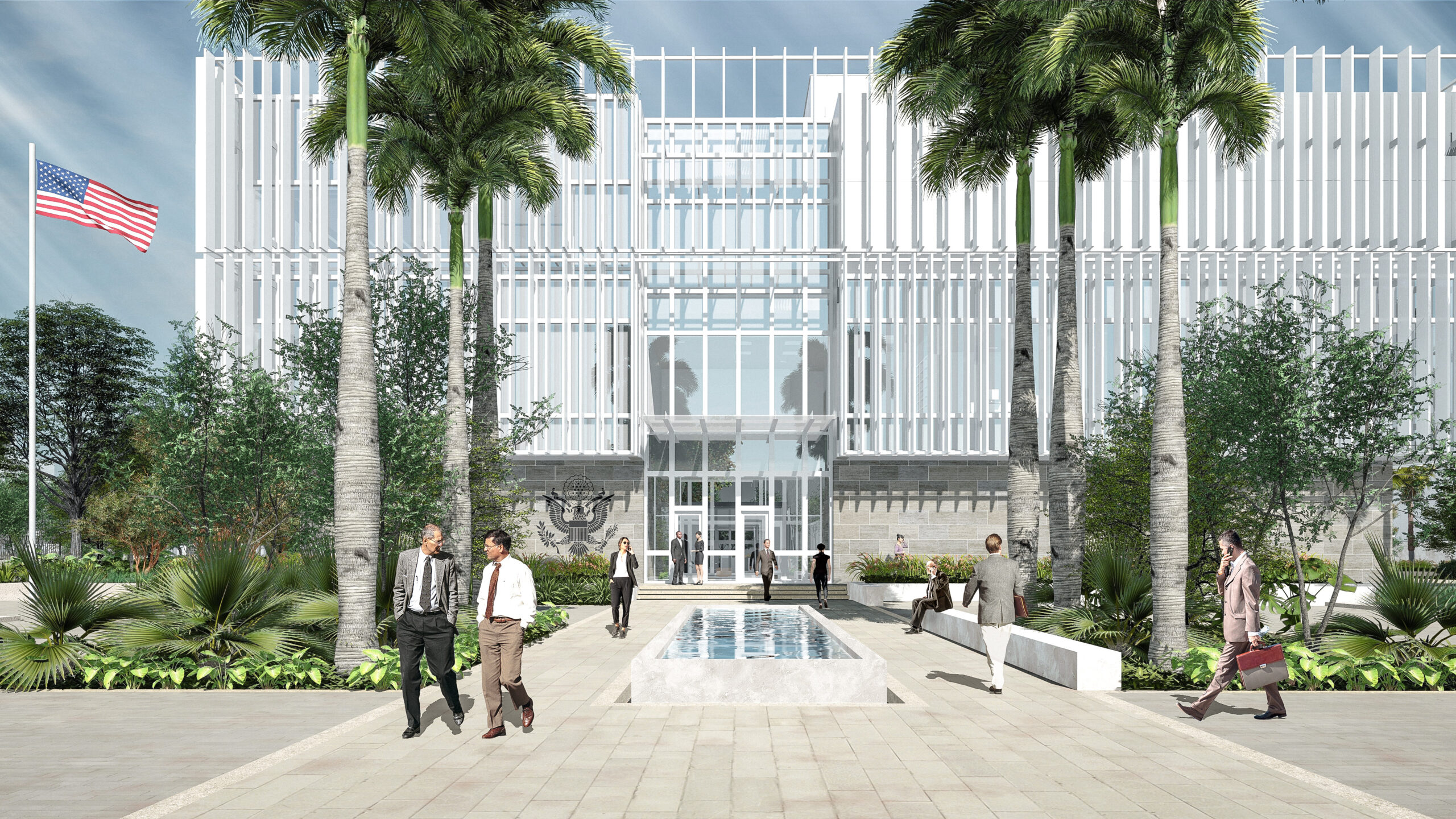 Exterior depiction of the main entry for the new U.S. consulate general in Merida.