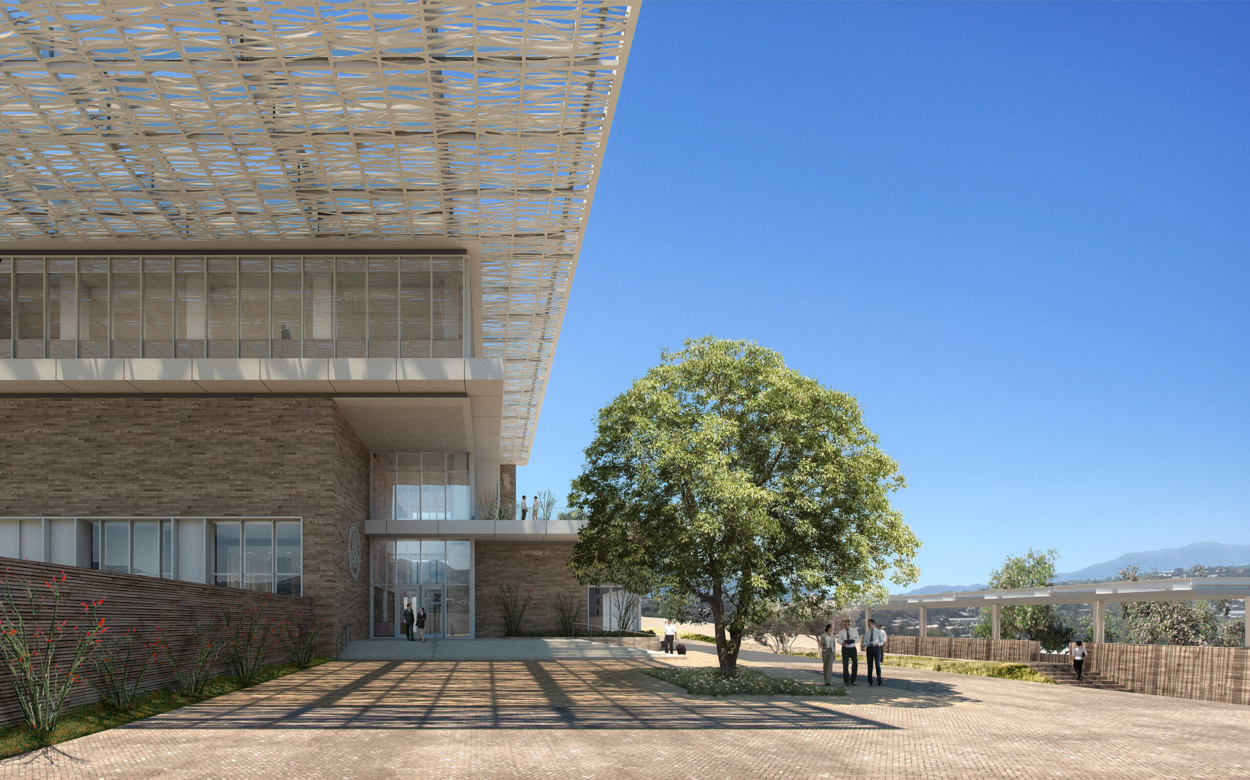 Rendering of the future U.S. Consulate General Nogales New Office Building Exterior Main Entry