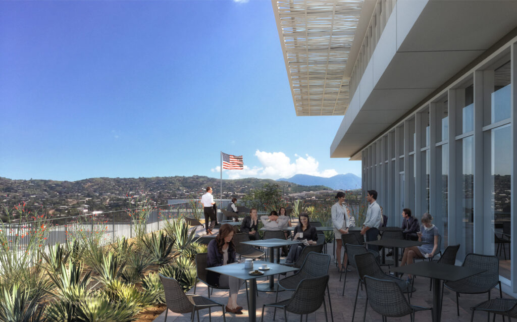 Rendering of the U.S. consulate general Nogales café terrace.