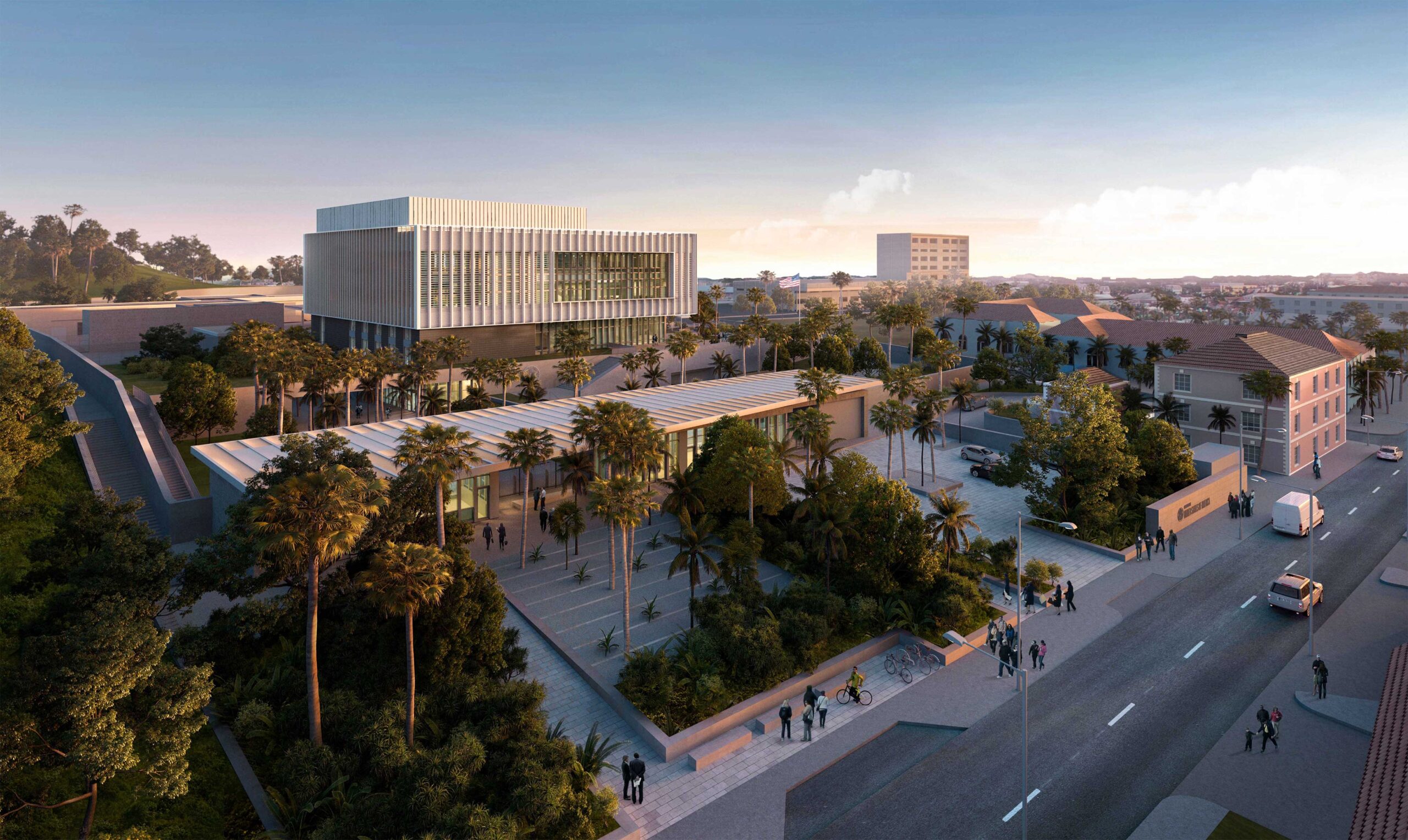 Aerial rendering of the new U.S. Embassy Nassau.