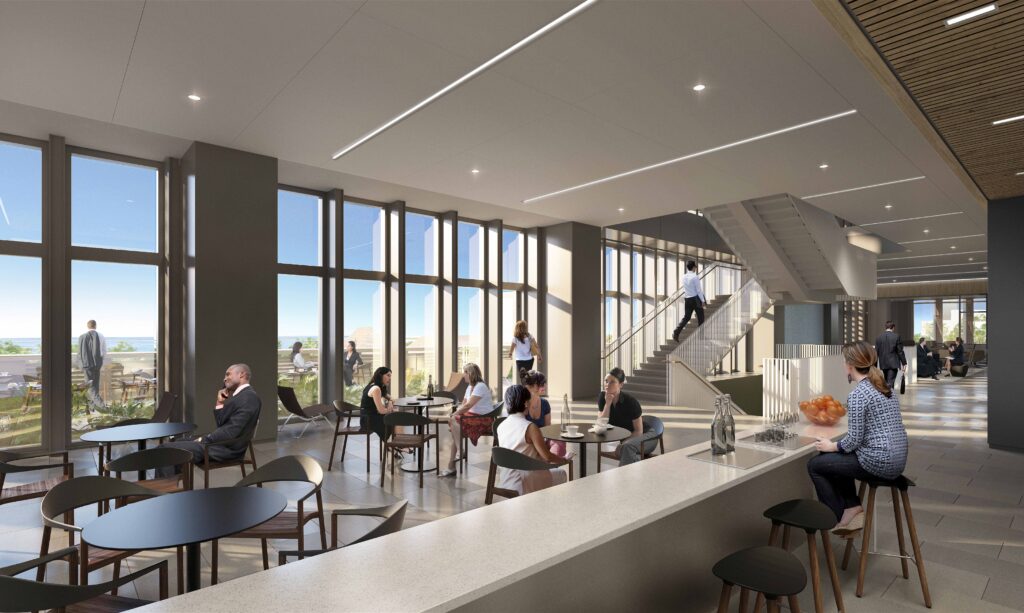 Rendering of the new U.S. Embassy Nassau cafe and hub.