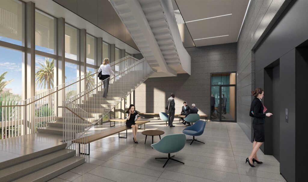 Rendering of the new U.S. Embassy Nassau main lobby.